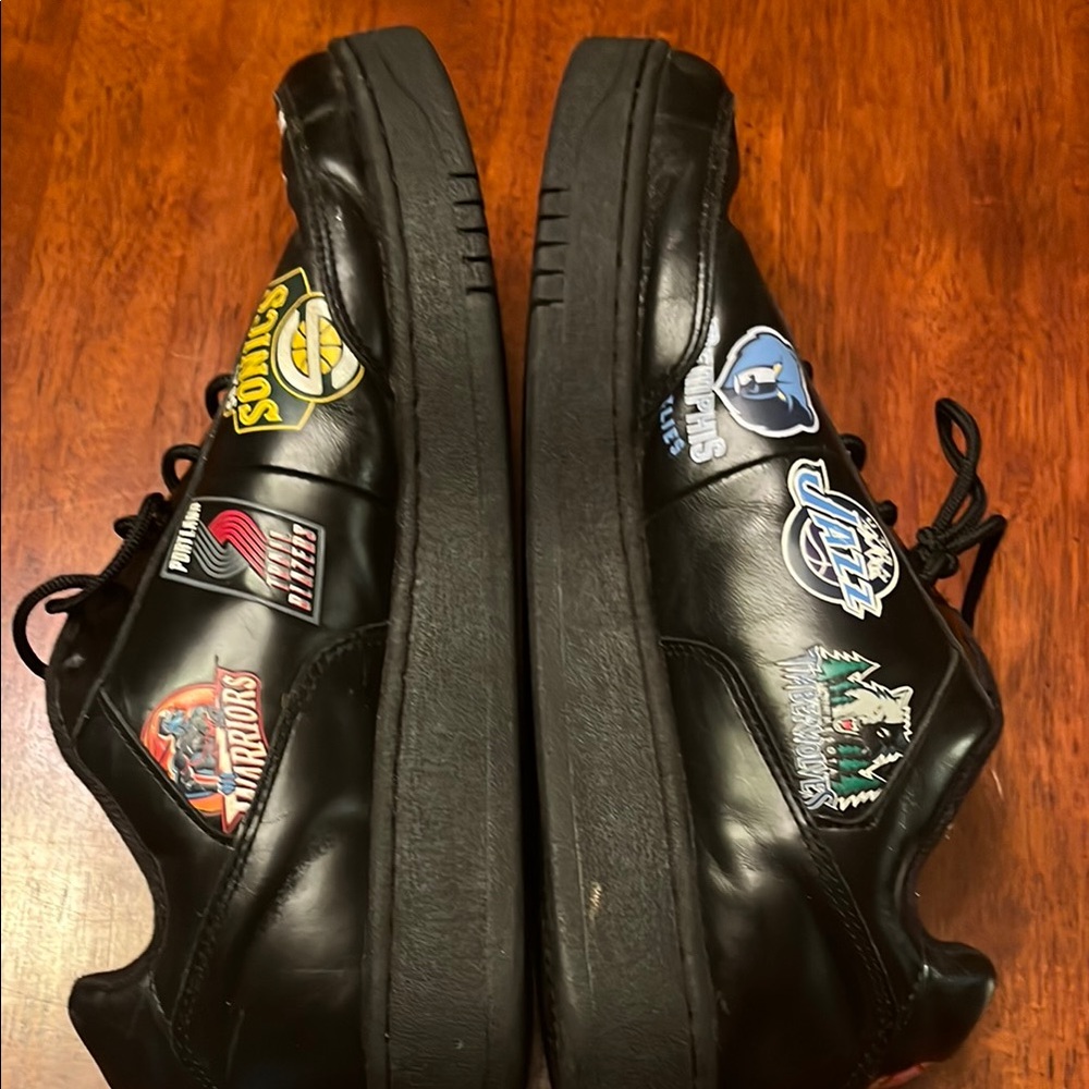 Reebok Black Leather NBA Western Conference Team Logo Sneakers Size13 - Picture 4 of 16